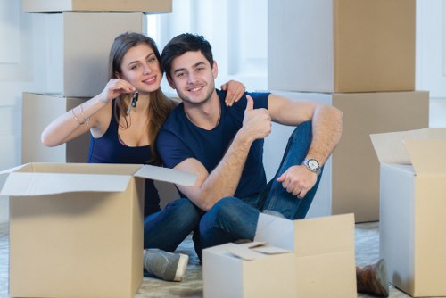 House removals team planning a move in Highbury street