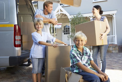 Large furniture items stored safely in a Highbury facility